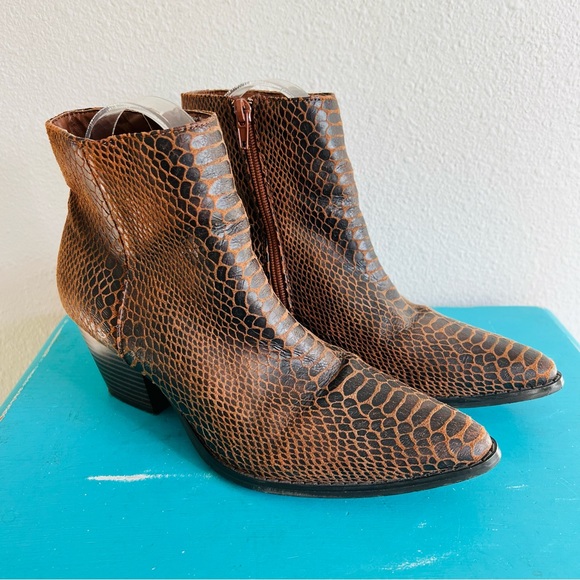 Coconuts by Matisse For Free People Going West Vegan Snakeskin Ankle Boots 7 - Picture 2 of 7